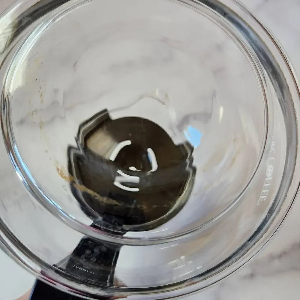 Glass coffee pot with black lid clear basic classic container handle